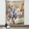 thumbnail image 1 of Horses Tapestry, Stallion Horses Running on a Mystic Sky Background Equestrian Male Champions Print, Wall Hanging for Bedroom Living Room Dorm Decor, 40W X 60L Inches, White Orange, by Ambesonne, 1 of 5