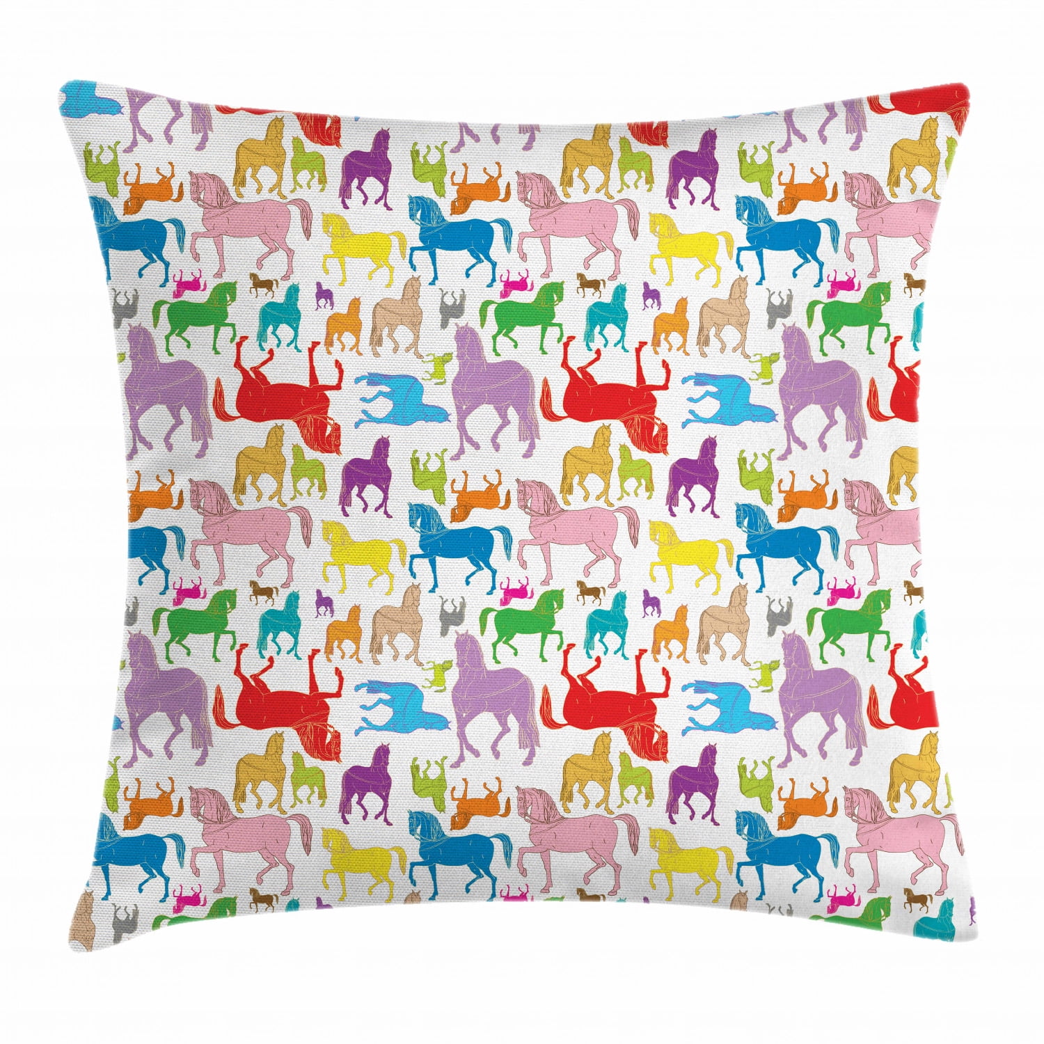 Lot De 2 Petits Coussins Décoratifs Carrés 7" - Motif Cheval - Occasion