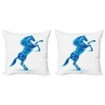 thumbnail image 1 of Ambesonne Animal Throw Pillow Cover 2 Pack, Gallop Animal Theme Motif, 18", Dark Blue and White, 1 of 5