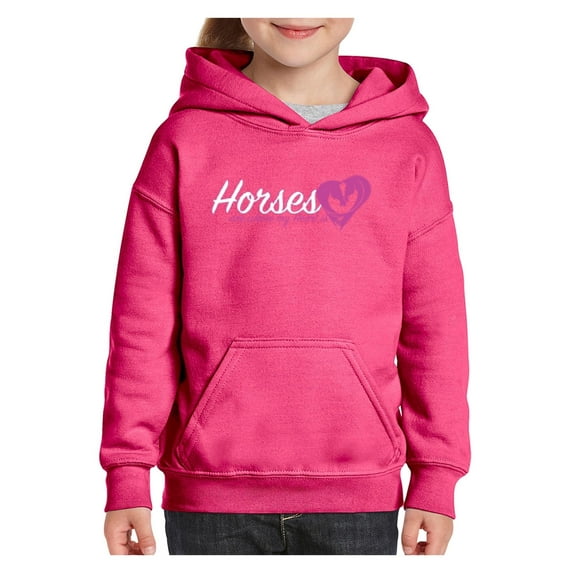 Horses Where My Heart Is Unisex Hoodie For Girls and Boys Youth Sweatshirt