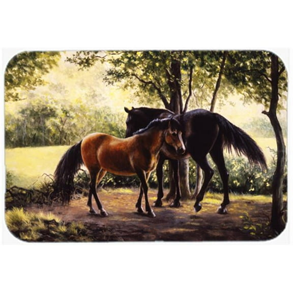 Horses by Daphne Baxter Glass Large Cutting Board