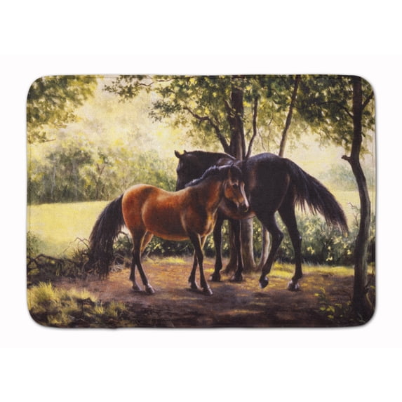 Horses by Daphne Baxter Machine Washable Memory Foam Mat