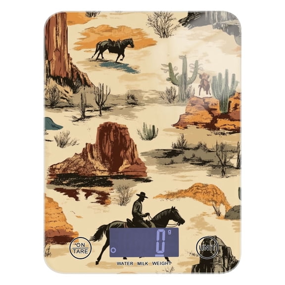 Horses in Wild West Food Scale Digital Kitchen Scale Waterproof Grams Ounces lbs for Weight Loss