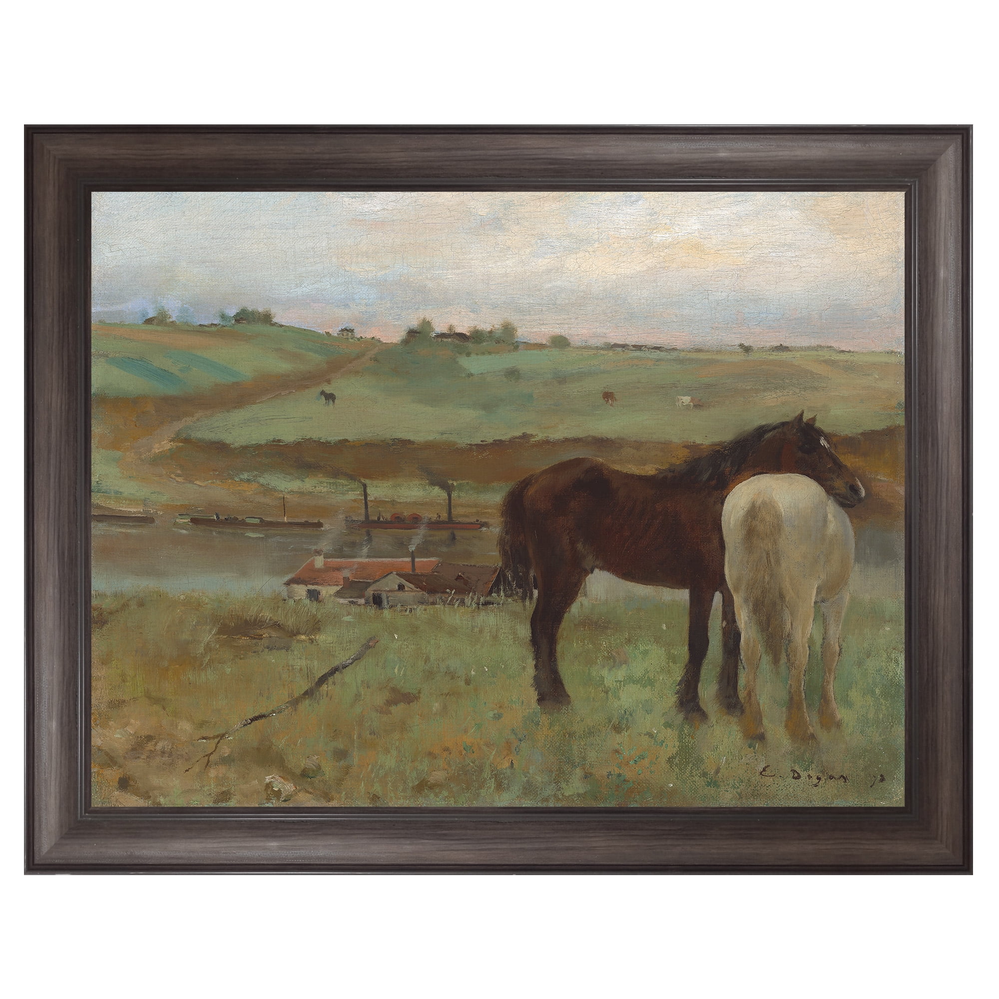 Horses in a Meadow Framed Canvas