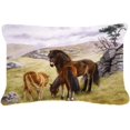 thumbnail image 1 of Horses in the Meadow Fabric Decorative Pillow, 1 of 1