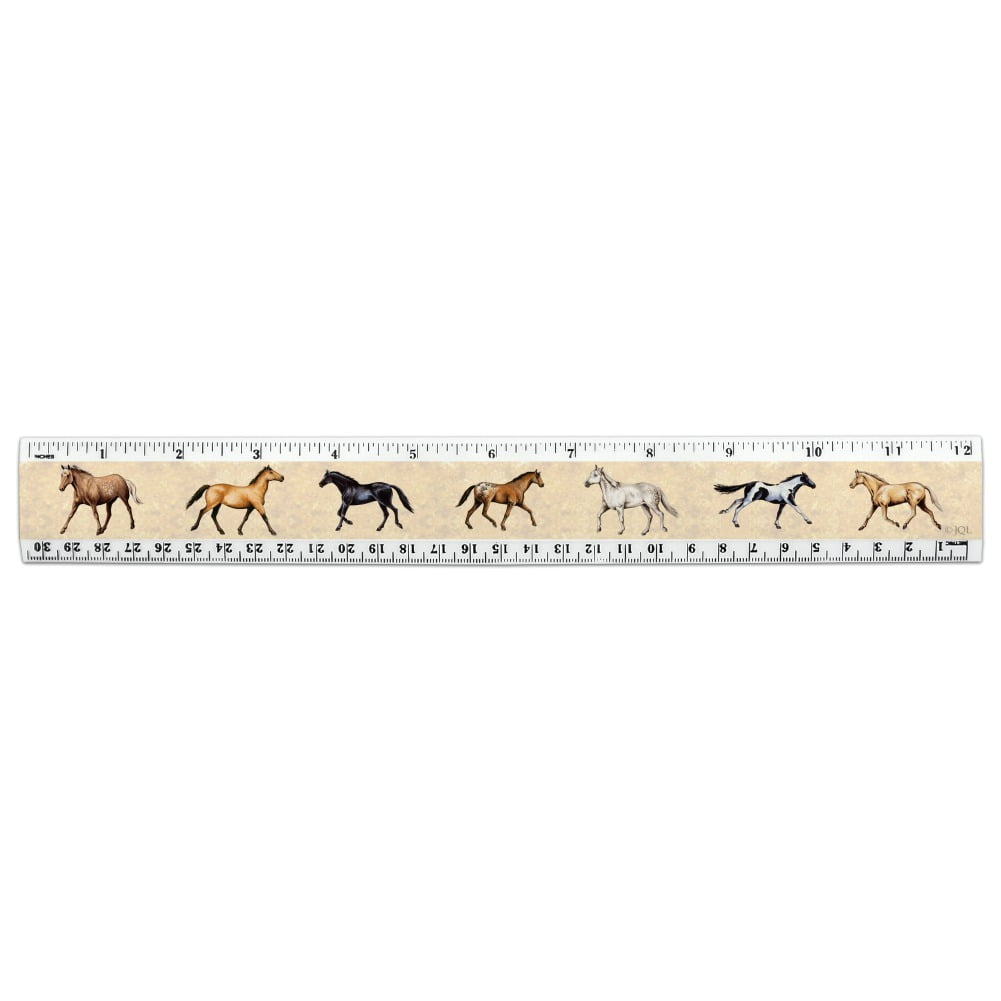Horses of Different Colors 12 Inch Standard and Metric Plastic Ruler ...