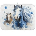 thumbnail image 1 of Horses with Bubbles Dish Drying Mat Dish Drainer Rack Mats Water Absorbent Non-Slip Easy Clean Heat Resistant for Kitchen Counter, 1 of 8
