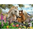 thumbnail image 1 of Horses with Flowers | Cross Stitch Needlework Embroidery Kits (print, 1 of 6
