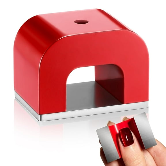 Horseshoe Alnico U Shaped Magnet, 30 lb Pull, Red, Rectangular, Utility Magnet