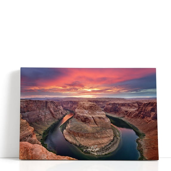 Horseshoe Bend at Arizona During Sunset - Wrapped Canvas Print Wall Art | 60" W x 40" H