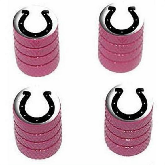 Horseshoe Black on White Tire Rim Wheel Aluminum Valve Stem Caps, Multiple Colors