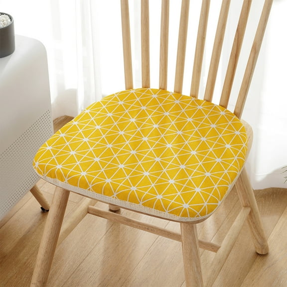 Horseshoe Chair Cushion Pad | Polyester Foam Filled Seat Cushion | 16.5x15.75 Inch Gray Yellow Floor & Chair Pillow | Universal for Kitchen Dining Living Room Bedroom | 1-Pack