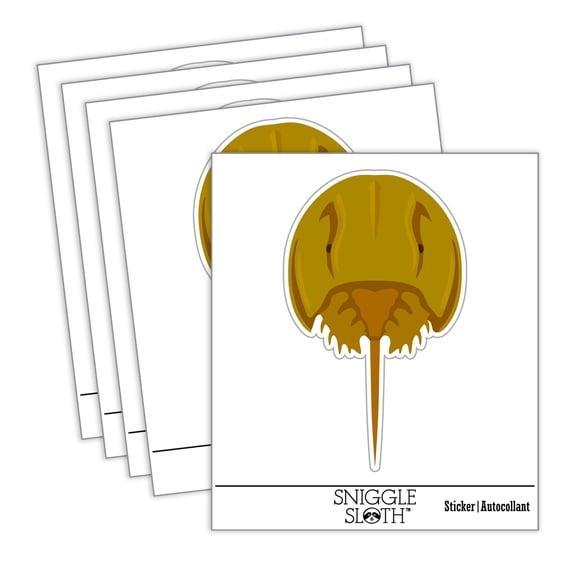 Horseshoe Crab Car Window Bumper Water Bottle Phone Tablet Laptop Waterproof Vinyl Decal Sticker Set 5-Pack - Gloss Finish - 2.0"