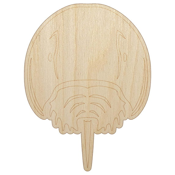 Horseshoe Crab Wood Shape Unfinished Piece Cutout Craft DIY Projects - 4.70 Inch Size - 1/4 Inch Thick