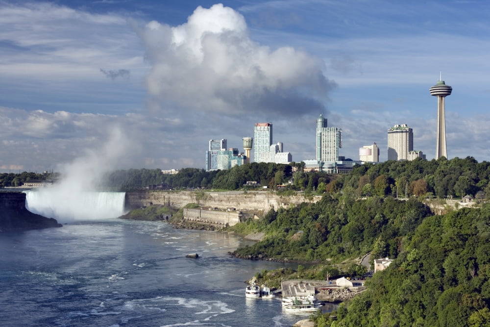 Horseshoe Falls And Skyline Niagara Falls Ontario Canada Canvas Art - Darwin Wiggett Design Pics (34 x 22)