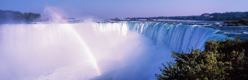Horseshoe Falls with rainbow Niagara Falls Ontario Canada Canvas Art - Panoramic Images (27 x 9)