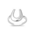 thumbnail image 1 of Horseshoe Good Luck Horse Shoe Lucky Ring .925 Sterling Silver Band Jewelry Female Male Size 9, 1 of 4