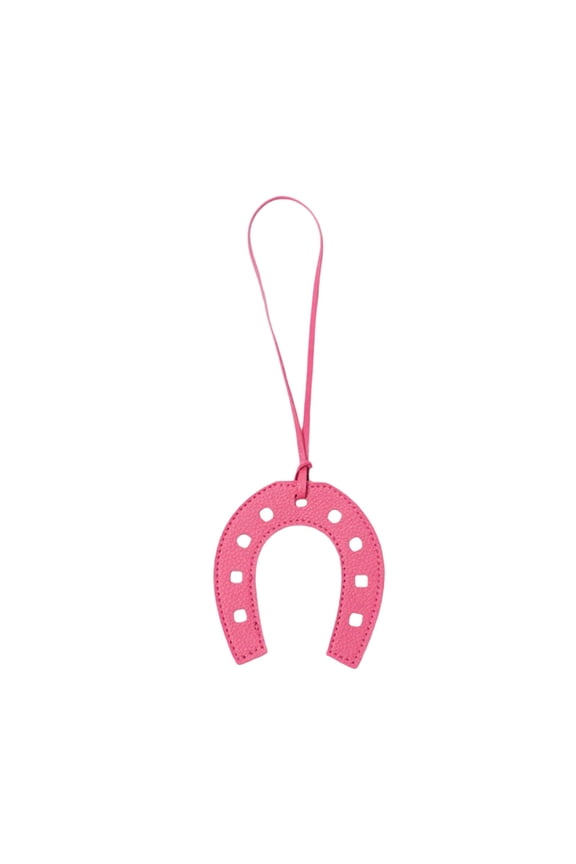 Horseshoe Keychain Pendant Creative Car Accessory Decoration Gift for Motorcycle with Rust-Resistant Metal Hook and PU Material