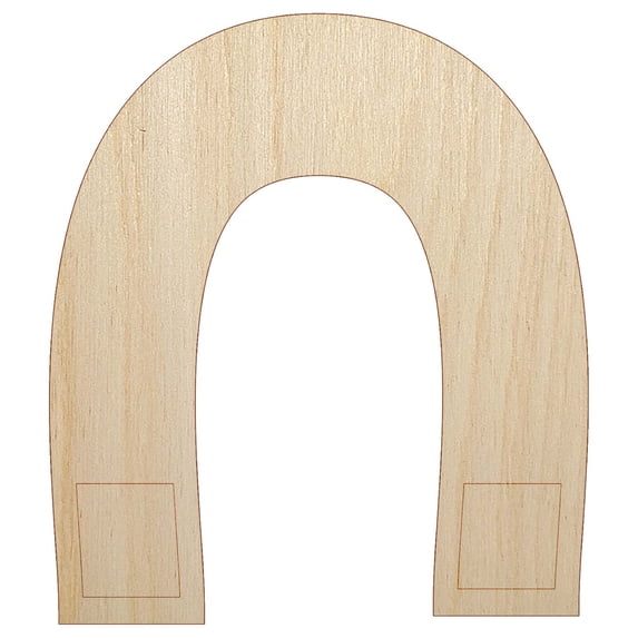 Horseshoe Magnet Wood Shape Unfinished Piece Cutout Craft DIY Projects - 4.70 Inch Size - 1/4 Inch Thick