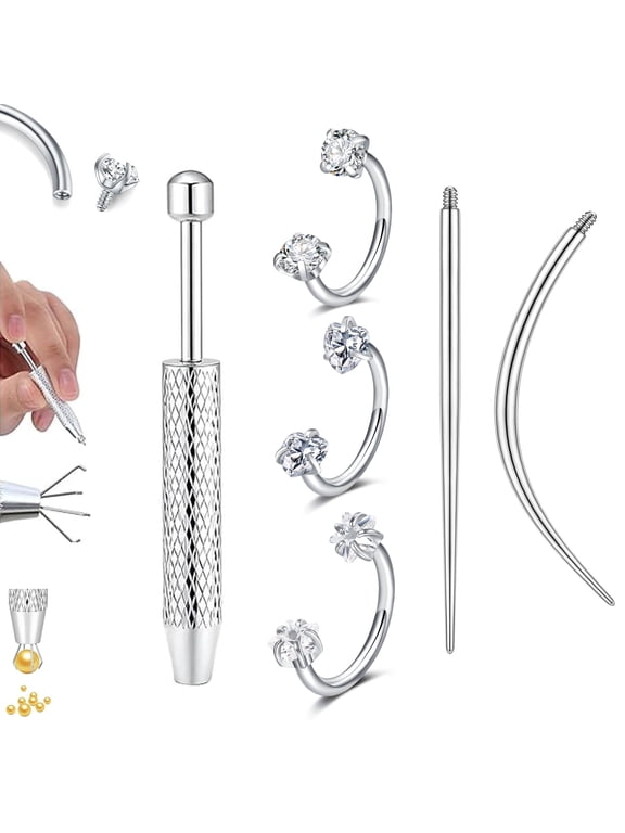 Horseshoe Nose Ring 18g Silver Gold Nose Hoops for Women Half Hoop Earring Hoops Horse Shoe Daith Tragus Earring Hoop Helix Piercing Jewelry Double Gem Horseshoe Septum Ring 18gauge
