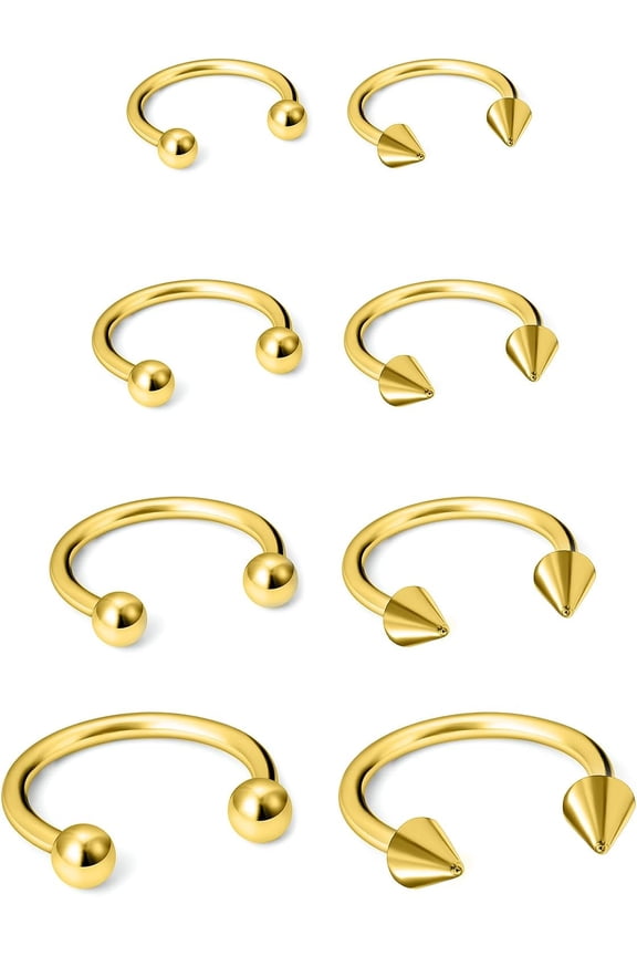 Horseshoe Nose Rings Surgical Steel 16G Nose Hoop Tragus Cartiage Earring Septum Jewelry Lip Rings Rook Conch Piercing Jewelry 6Mm 8Mm 10Mm 12Mm Silver Nose Piercing Hoops