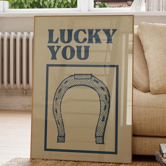 Horseshoe Print Trendy Western Decor Lucky Poster Green Wall Art Retro Western Print Positive Affirmation 1 Print Wall Art, Modern Wall Decor, 12x18 UNFRAMED