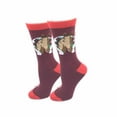 thumbnail image 1 of Horseshoe Roses One Size Fits Most Brick Red Ladies Crew Socks, 1 of 1