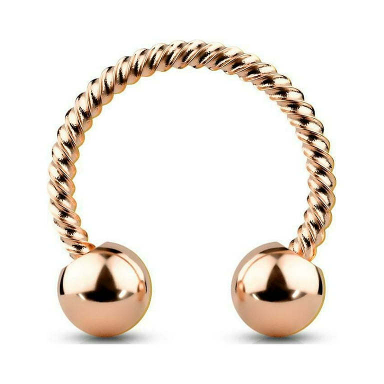 316L Surgical Steel Rainbow PVD Twisted Rope Horseshoe 316L Surgical Steel Rainbow PVD Twisted Rope Horseshoe