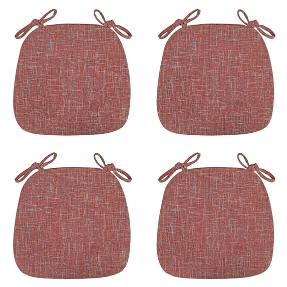 Horseshoe Shaped Chair Cushions with Ties, 16.93 x 16.93 Inch Square Seat Cushion for Kitchen Dining Chairs, Soft Indoor Chair Pads for Home Office Restaurant, 4PCS