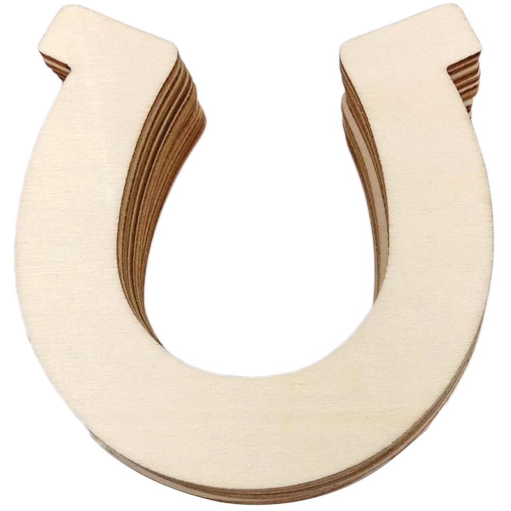 Horseshoe Shaped Wood Slices Wooden Shapes to Paint 40 Pcs Blank Chips