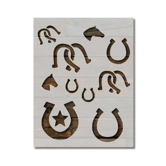 Horseshoe Stencil Template Reusable 8.5 x 11 for Painting on Walls, Wood, Etc. By Stencilville