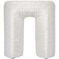 thumbnail image 1 of Aria Home Horseshoe Ottoman Plush Upholstered Accent Seat and Footrest 18", Cream, 1 of 9