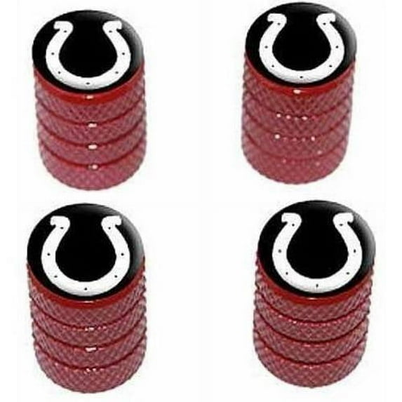 Horseshoe White on Black Tire Rim Wheel Aluminum Valve Stem Caps, Multiple Colors