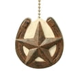 thumbnail image 1 of Horseshoe with Barn Star Primitive Design Ceiling Fan Pull or Light Pull Chain, 1 of 2