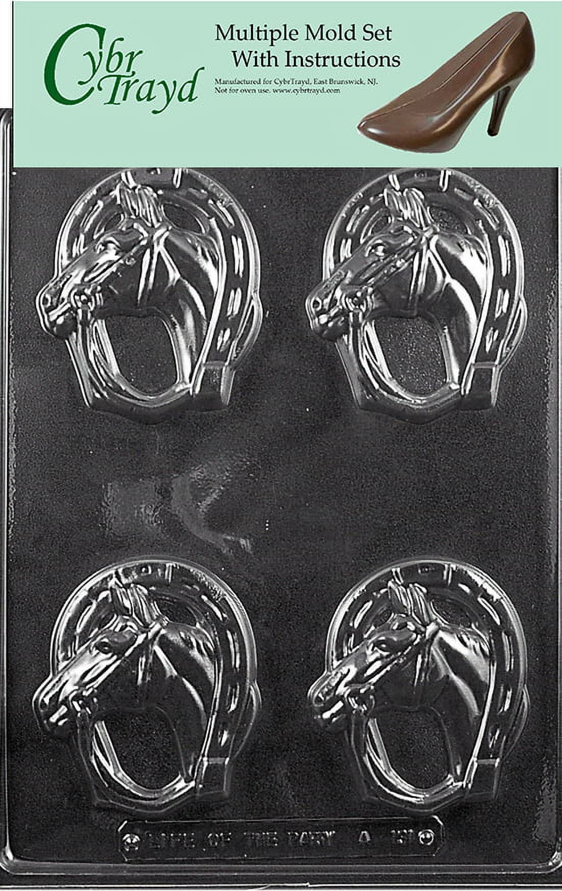 Horseshoe with Horse Chocolate Candy Mold with Exclusive Cybrtrayd