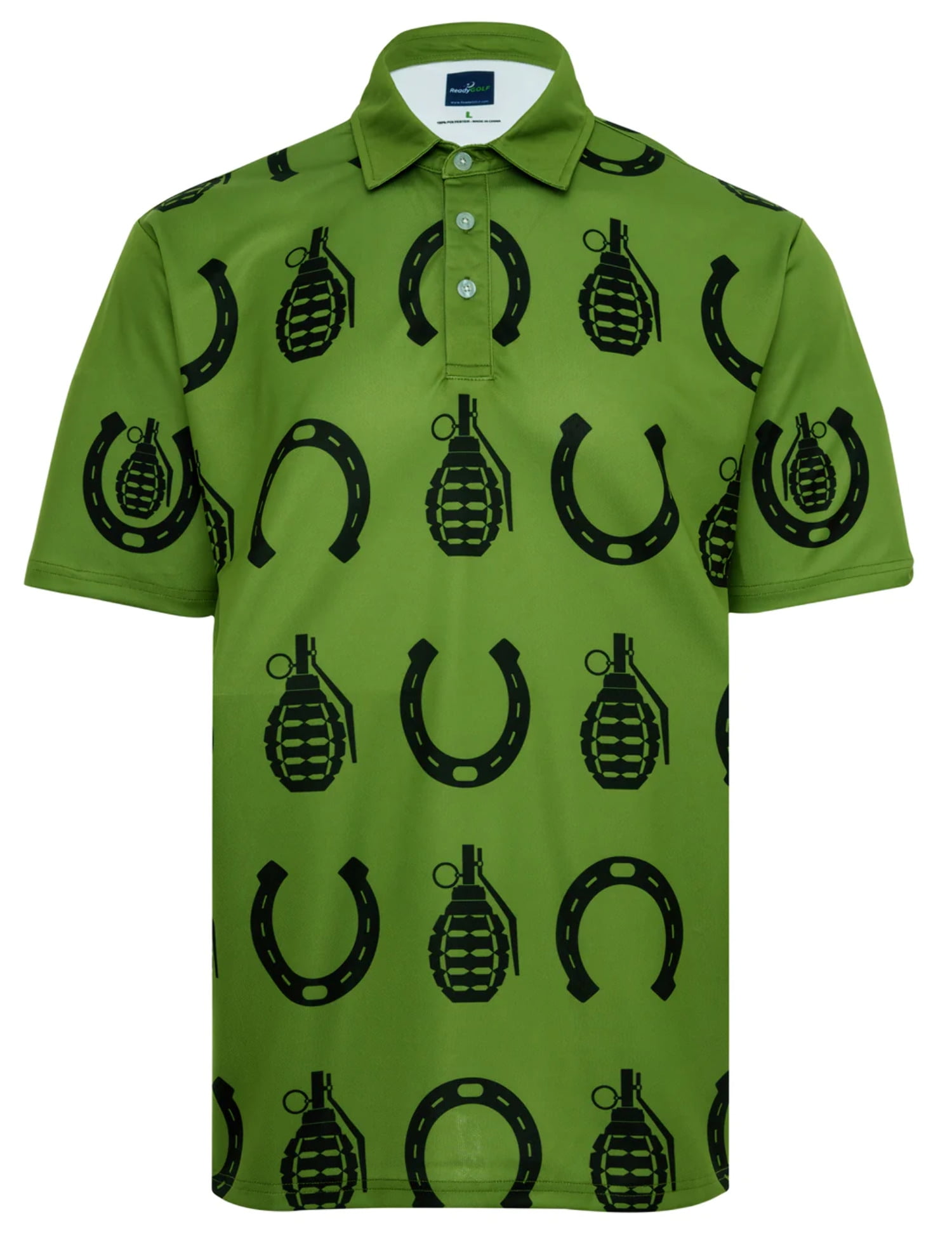 Horseshoes Hand Grenades Mens Golf Polo Shirt by ReadyGOLF