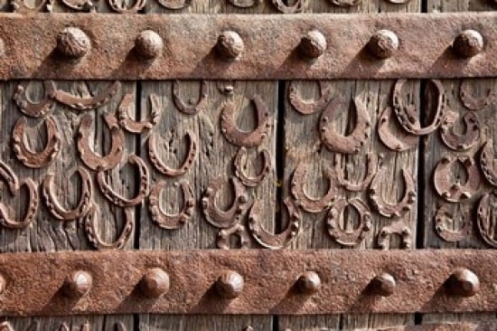 Horseshoes on the Door of Buland Darwaza Fatehpur Sikri India Canvas Art - Charles O Cecil DanitaDelimont (18 x 24)
