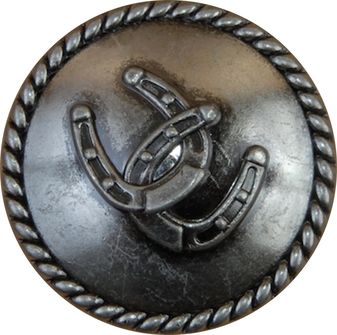 Horseshoes with Rope Drawer Cabinet Knob in Old Silver
