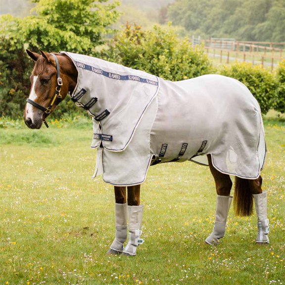 Horseware Ireland Rambo Protector Plus Fly Sheet Silver/Navy 75