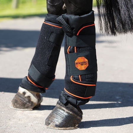 Horseware Ireland Rambo Ionic Stable Boots Black/Orange FULL
