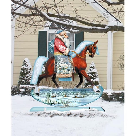 Horsey Santa Free Standing Garden Decor