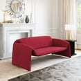 thumbnail image 1 of ZUO Horten Steel Frame and Velvet Upholstered Sofa in Red, 1 of 5