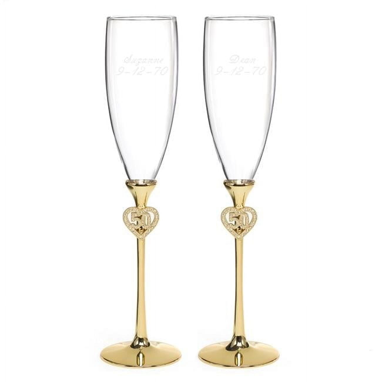 Hortense B Hewitt 10806P Jeweled 50th Anniversary Personalized Flutes