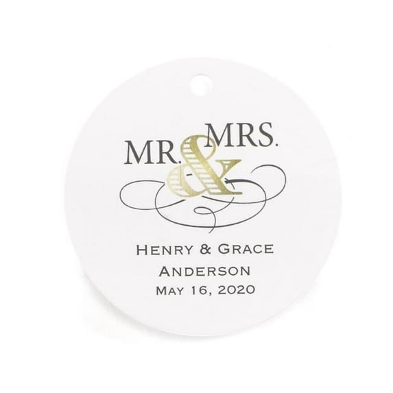 Hortense B Hewitt 34436P Personalized Golden Elegance Favor Tag