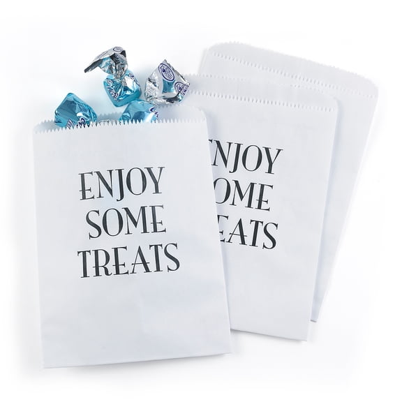 Hortense B. Hewitt 42276 Enjoy Some Treats Treat Bags, White - Blank