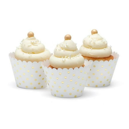 Hortense B. Hewitt 55538 Gold Dots Cupcake Wrap - Pack of 24