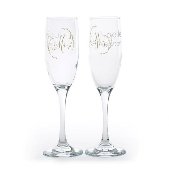 Hortense B. Hewitt  Ethereal Floral Flutes - Personalized - Pack of 2