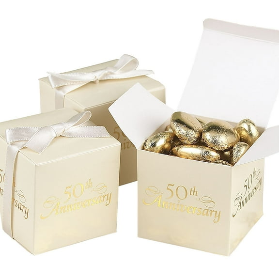 Hortense B. Hewitt HBH "50th Anniversary" Favor Boxes Ivory 30195ST
