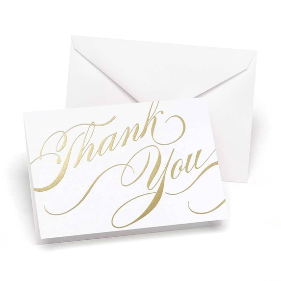 Hortense B. Hewitt HBH Unending Gratitude Thank You Wedding Note Card Gold 50/Pack 30418ST