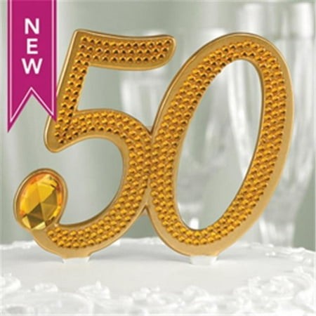 Hortense B Hewitt Gilded 50th Anniversary Cake Pick